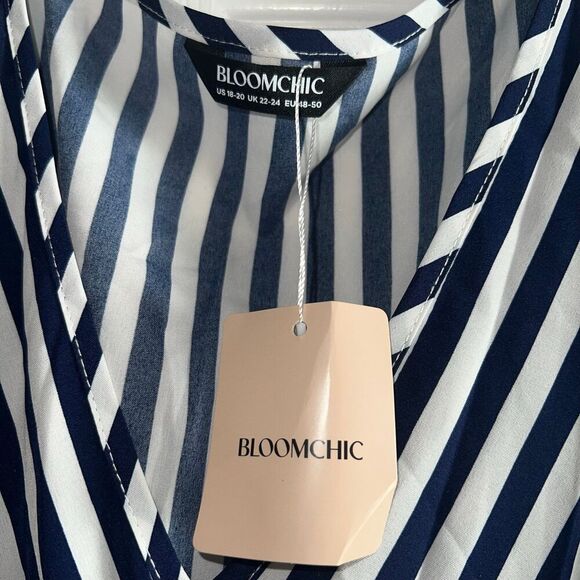 BloomChic Striped Shirred Dolman Sleeve Dress 18/20 - Picture 8 of 8